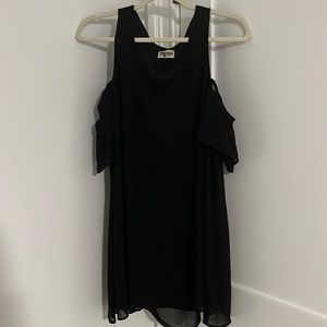 Show Me Your Mumu - black mini dress with off the shoulder sleeve detail